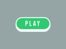 Botão de play verde sobre fundo cinza.