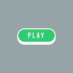 Botão de play verde sobre fundo cinza.